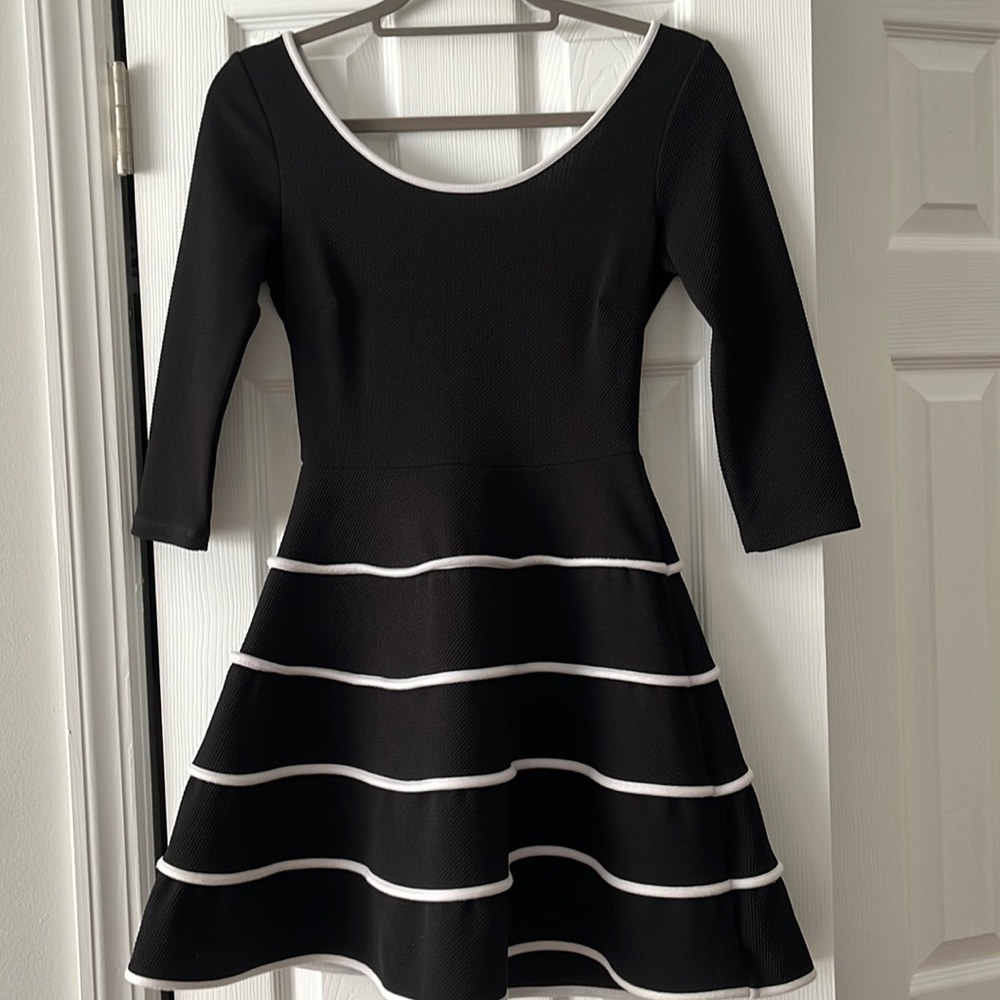 Aqua black mini dress
